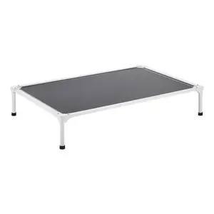【Spotlight Day】VEVOR Elevated Dog Bed for Large Dogs, Portable Raised Dog Cot with Aluminum Tube Metal Frame and Breathable Textilene Mesh, Indoor & Outdoor Pet Cooling Raised Hammock Bed, XL, Gray