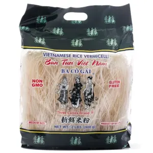 Three Ladies Brand Vietnamese Rice Vermicelli, Medium Size 32 oz