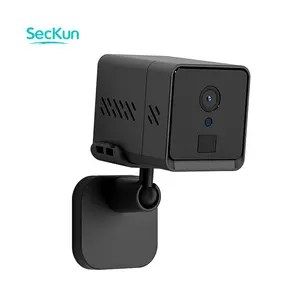 Seckun WiFi Security Camera ，Wired,mini cctv，Indoor/Outdoor Pan Tilt Zoom(PTZ)w/ 360Degree Motion Tracking, Color Night Vision, HD, WiFi Black Card bodycam 360 camera  de seguridad de casa camara de seguridad mini camera