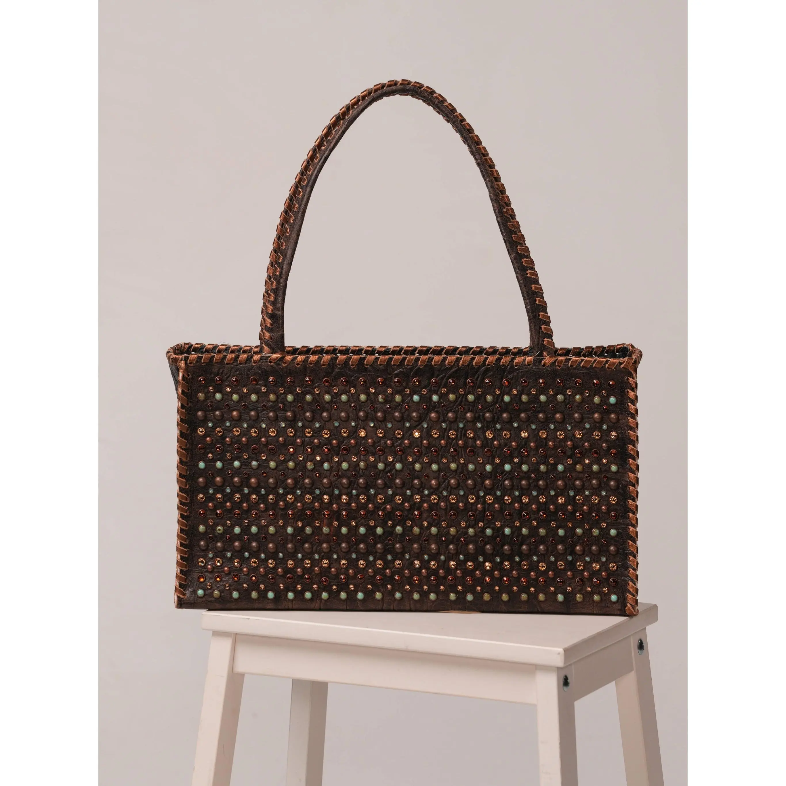 Kurtmen Bronze Crystal Stud Tote Bag
