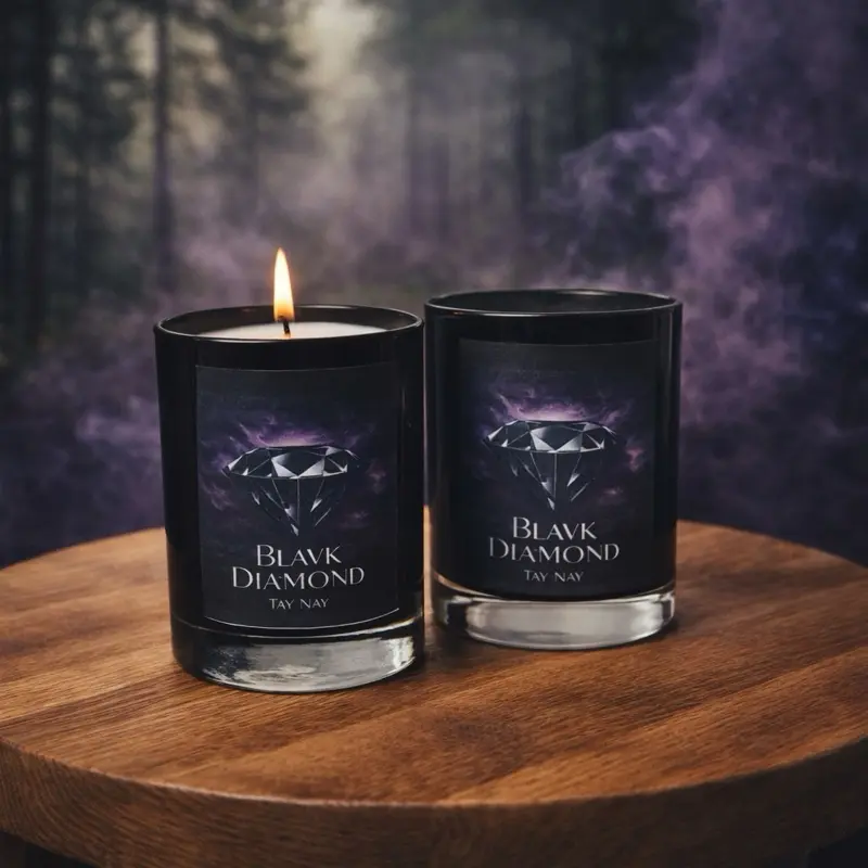 Black Diamond Soy Candle by Tay Nay - Luxurious Aromatic Scent for Home Decor & Relaxation.