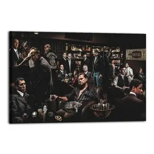 Gangster Legend, Movie Mafia Character Picture Artistic Wall Decor, Waterproof Canvas Poster, Cute And Vibrant Poster for Bathroom, Living Room, Bedroom, Dorm, A Perfect Gift Idea for New Year Home Decor