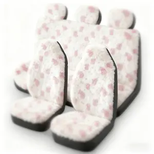 Cute Cow Pattern Plush Car Seat Cover, Winter Fuzzy Auto Seat Protector, Universal Fit for Five-Seat Cars, Women's Comfortable Car Seats, Auto Seat Covers