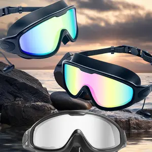 Swimming Goggles & Earplugs Set, Anti-fog & Uv Swimming Goggles, No Leaking Swim Glasses for Men Women Youth, Swim Kit