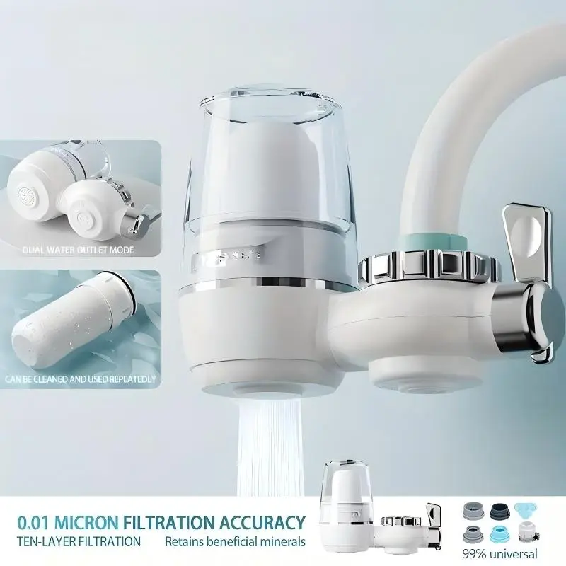 Household Kitchen Sink Faucet Water Purifier System - 320-Gal Capacity, Drinkable Tap Water Filter Device for Home Improvement