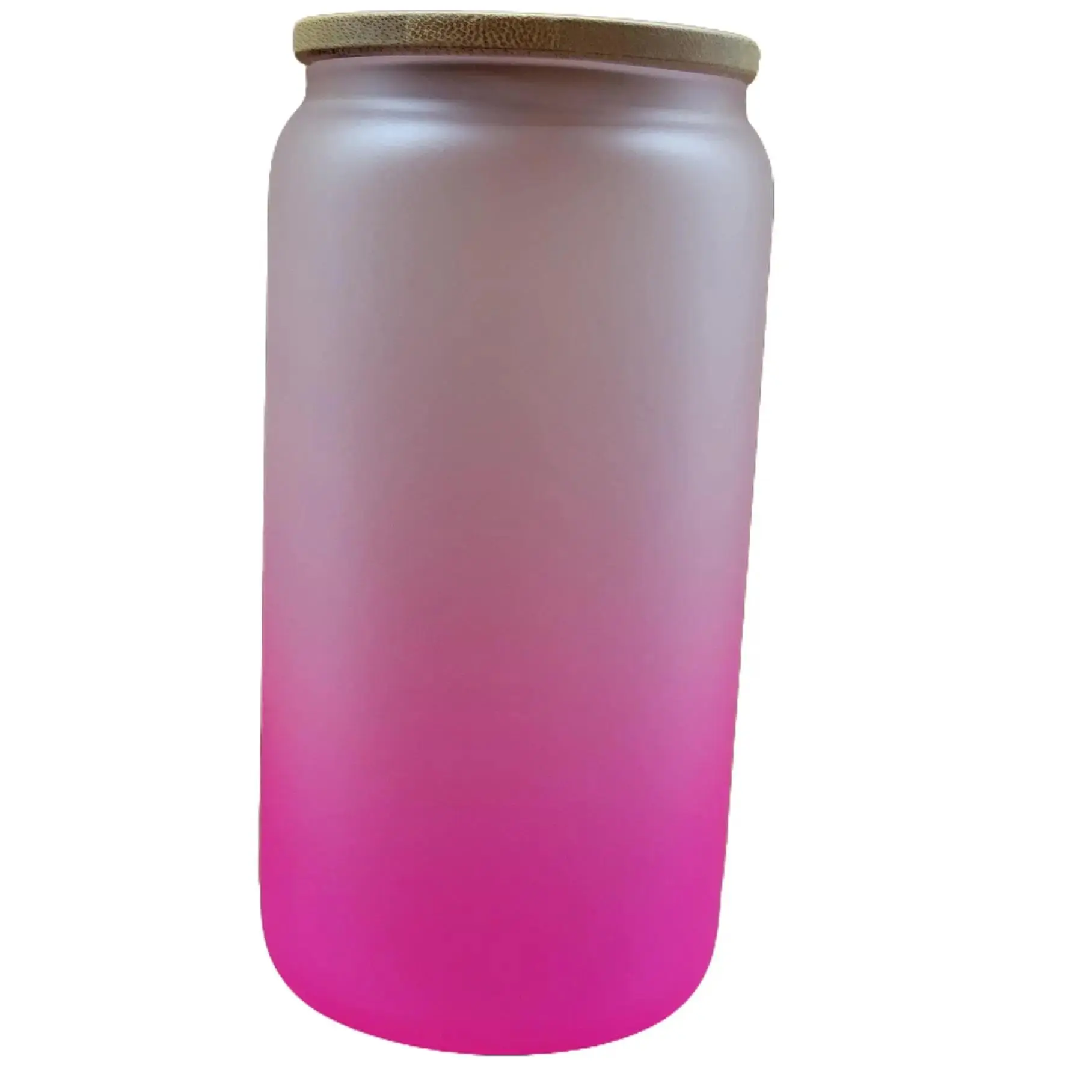 16oz frosted color mixed gradient sublimation glass can