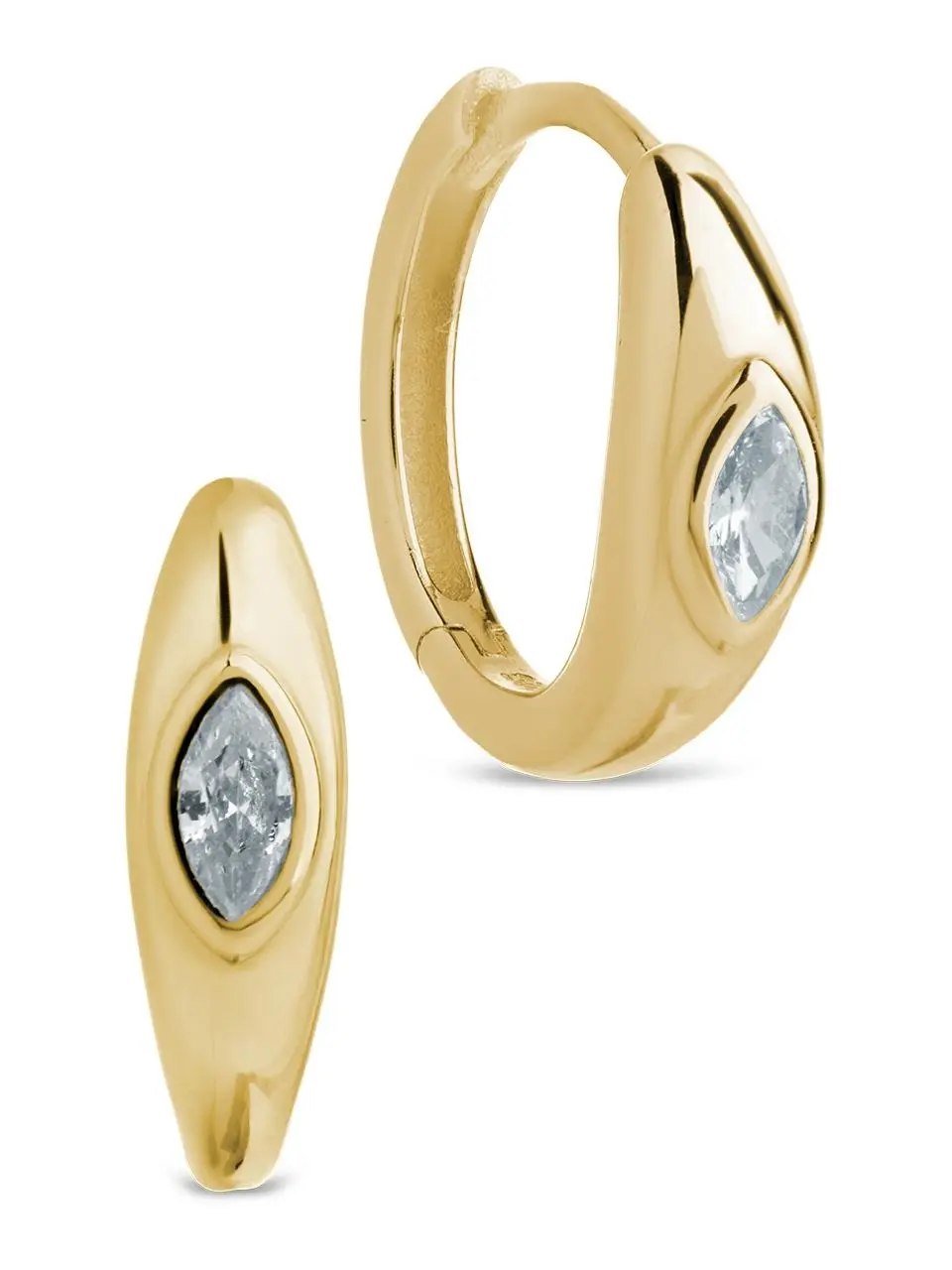 Sterling Forever Camila Series Silver Huggie Hoop Earrings, Unique Design Gold Hoop Earrings, Earring, Unique Design Earrings