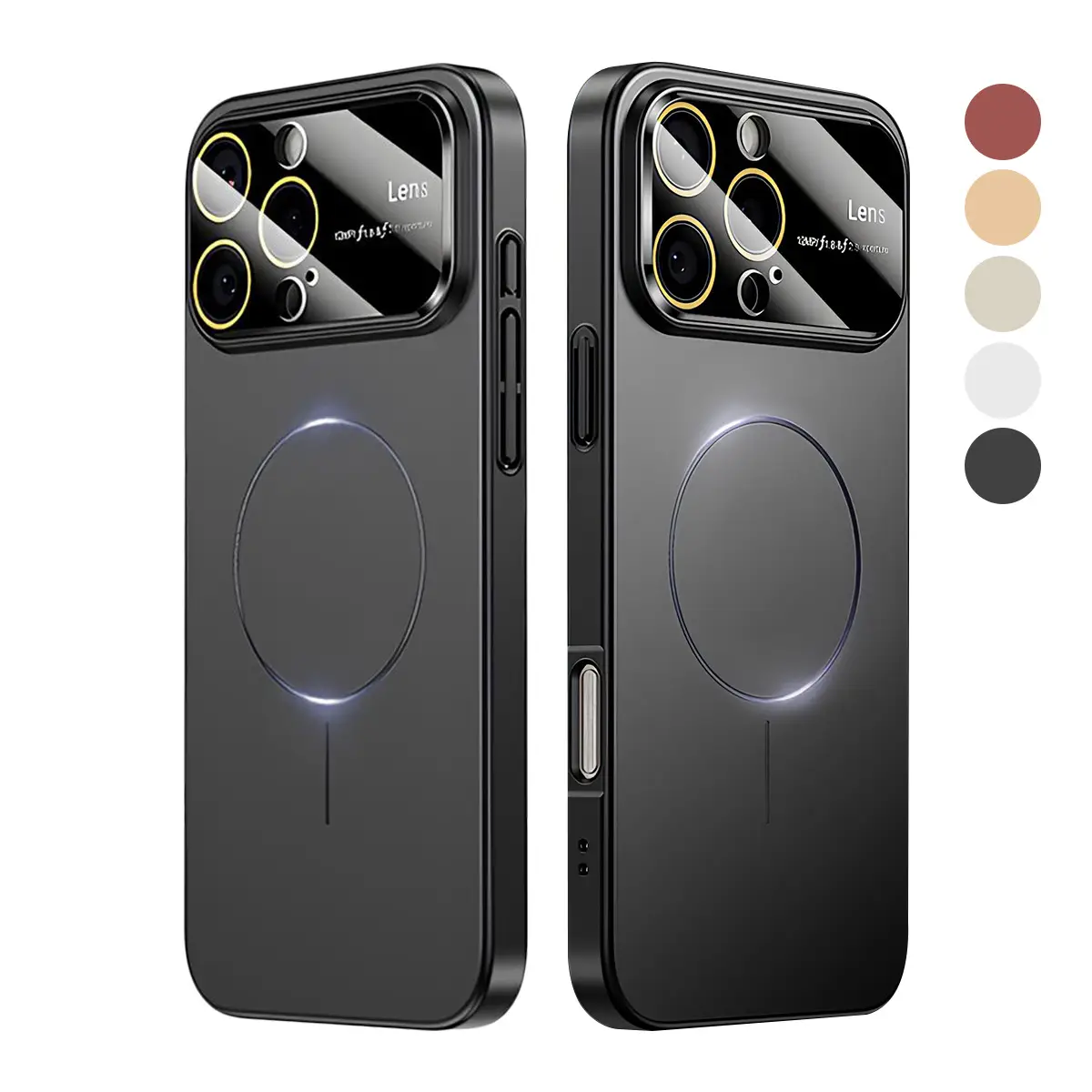 Magnetic For iPhone 17 Pro Max 16 15 14 13 Pro/Plus/17Air Case,Luxury Glass Large Window Lens Protection Cover For Magsafe Wireless Charging Phone Cas