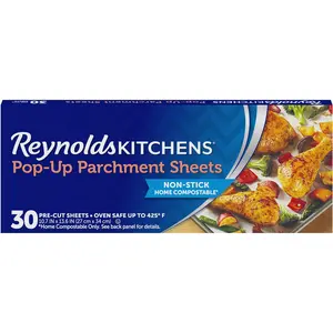 Kitchens Pop-Up Parchment Paper Sheets, 10.7X13.6 Inch, 30 Sheets Reynolds Consumer Products
