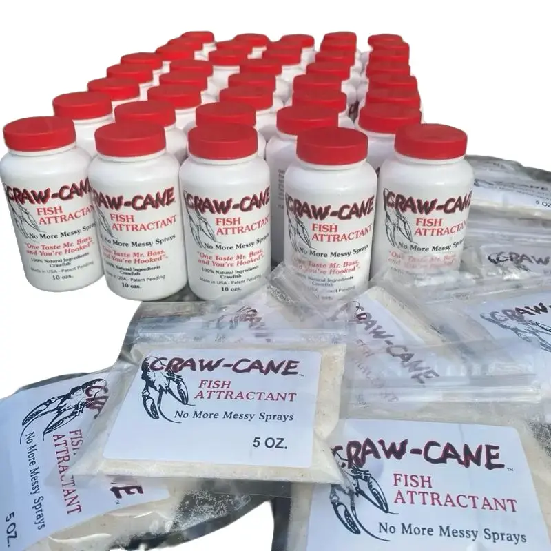 CrawCane Fish Attractant - Original crawfish flavored White Powder for Bass Fishing with Freeze-Dried Crawfish for Enhanced Bites