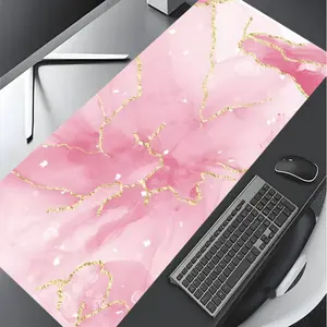 Marble Pattern Mouse Pad, Large Gaming Mouse Pad, Aesthetic Desktop Decoration Protective Pad, Big Size Rubber Pad, Non-slip Lock Edge Work Pad, Desktop Accessory