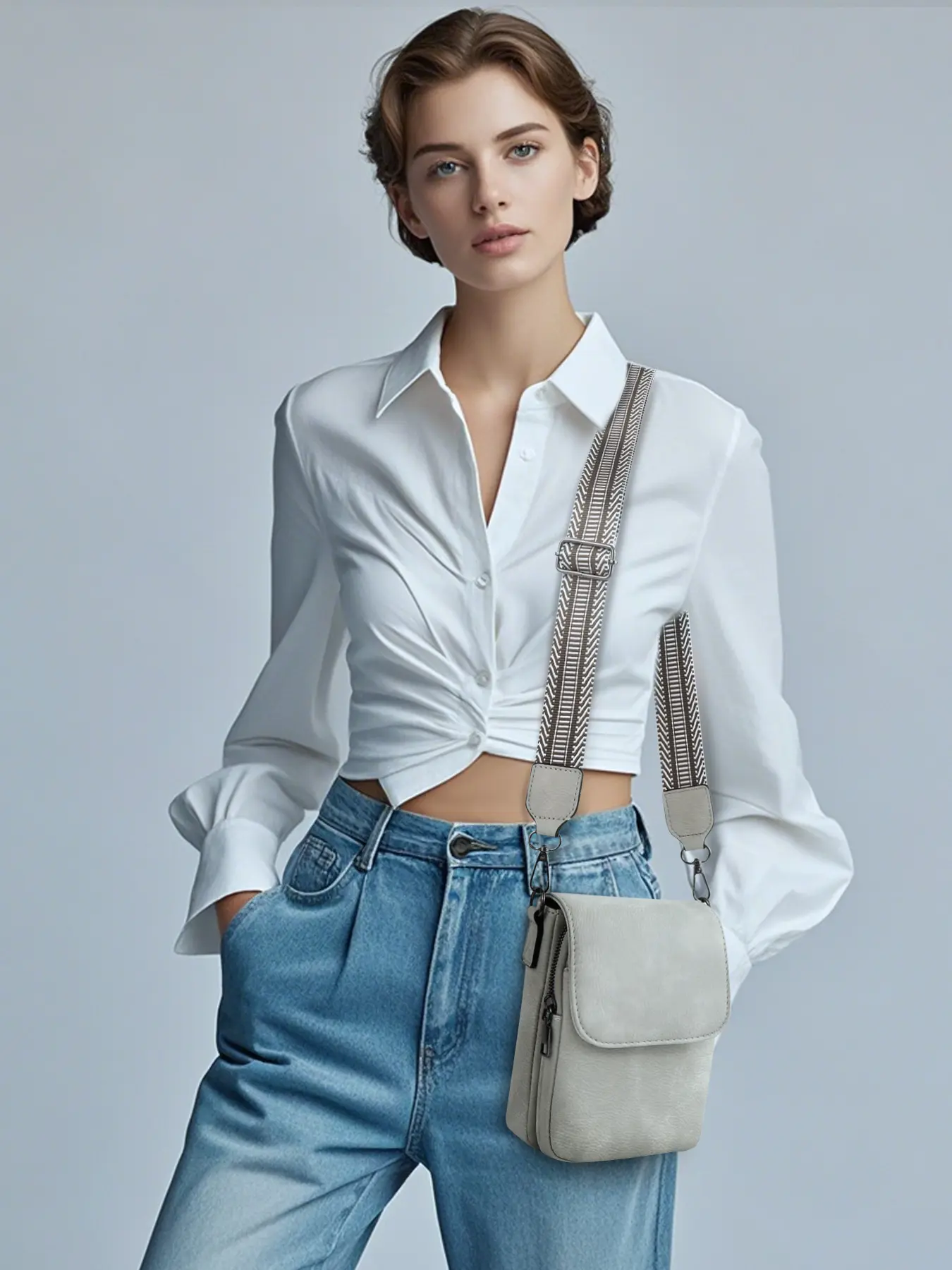 Trendy Small Crossbody Bag for Women, PU Material, Triple Compartment, Cell Phone & Card Slots, Casual Style, All Seasons, Crossbody Purse