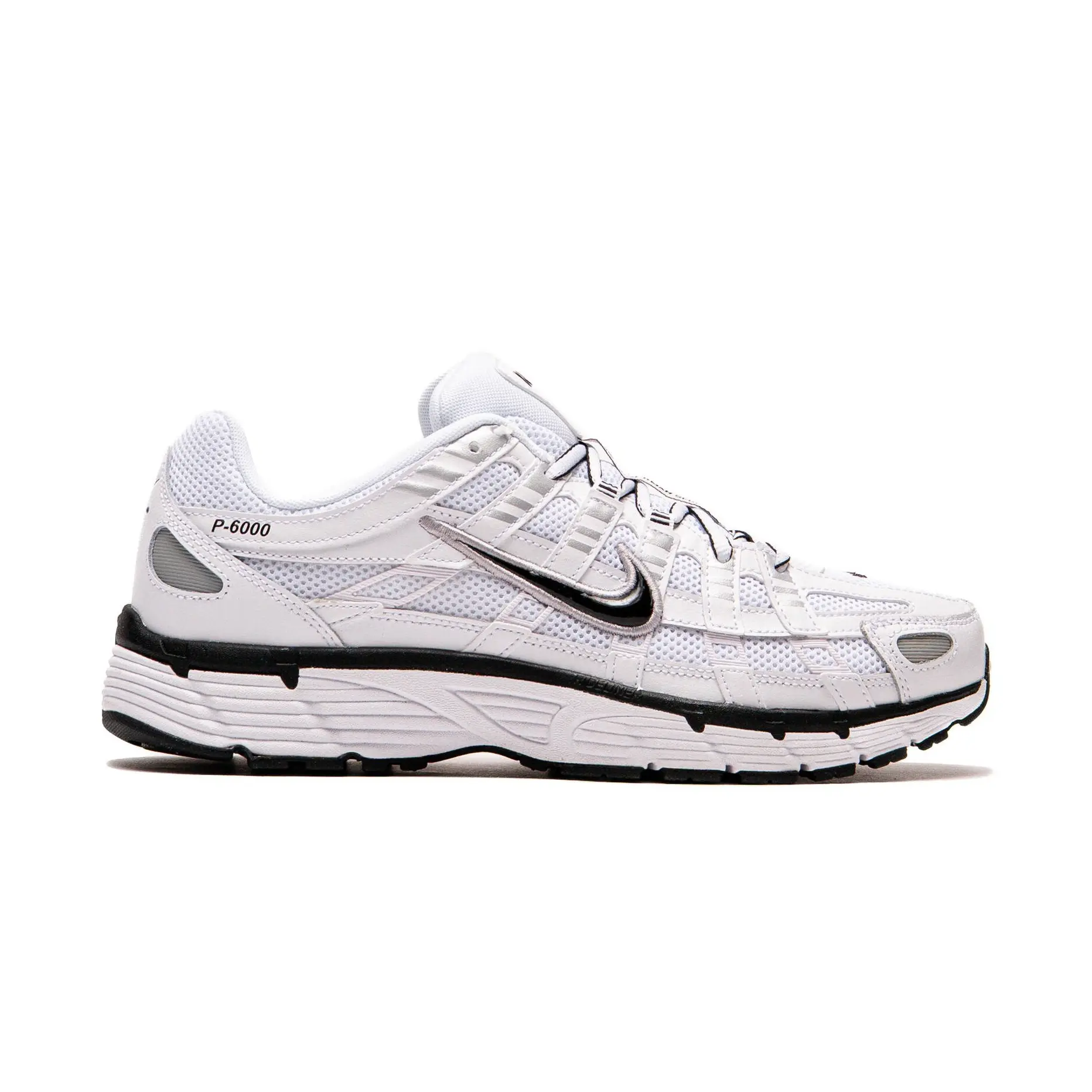 Nike P-6000 White Metallic Silver Black CD6404-107  Men's Fashion Sneaker New