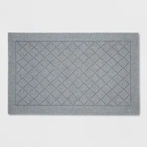 2'6"X3'10" Washable Diamond Clarkson Tufted And Hooked Accent Rug Gray - Threshold
