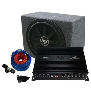 Audiopipemap APSB12112PX 12 in. 1000W Single Bass Loaded 12 in. Subwoofer Enclosure Box with Amp Kit