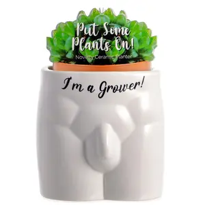 Boxer Gifts I'm a Grower Novelty Body Shaped Plant Pot | Funny Rude Home Décor Gift