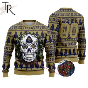 LIGA MX Pumas UNAM Special Sugar Skull Christmas Ugly Sweater