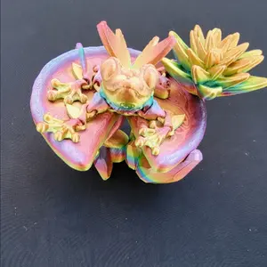 Rainbow Flutterfrog with Lily Pad stand