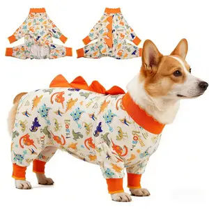 Large/XXL Dog Pajamas Recovery Suit, Anti-Licking Post-Op Pet Onesie, Lightweight Jurassic Knit UV Protection Dog PJs for Big Dogs