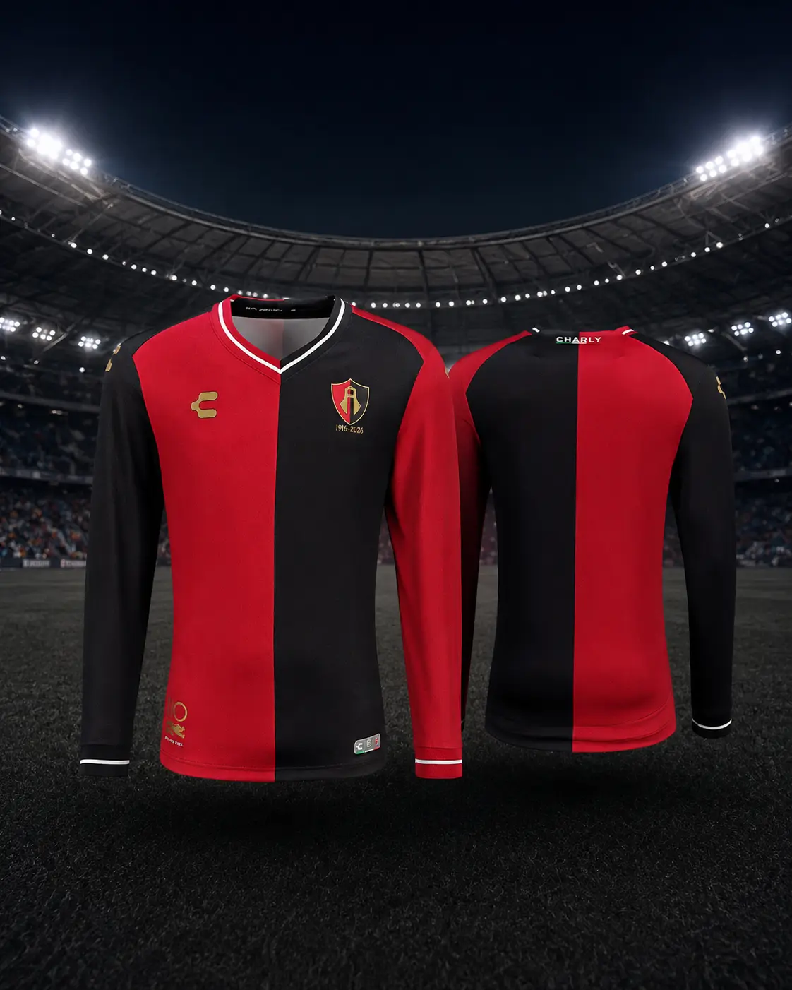 Atlas 2026-27 home long-sleeved football shirt for fans.