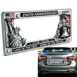 250th Anniversary Commemorative License 2D Printing Plate Frame（Father's Day), United States 250 Year American Car Plate Frame, License Plates Holder,250 Anniversary USA Car Tag Cover