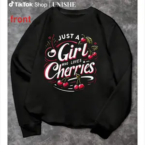 100% Cherry Long Sleeve Sweatshirt – Just A Girl Who Loves Cherries Design