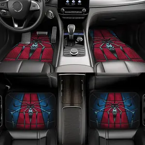 4pcs Spider King Design Car Floor Mats, Non-Slip Base, Fits Most Vehicles, Elegant Interior Decor, Perfect Gift for Halloween & Christmas