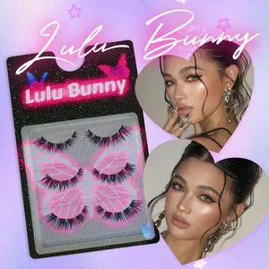 LULU BUNNY 3D Natural Curl style black soft invisible band 100% Handmade soft and comfortable HOT Douyin Makeup style Eyelash Extension