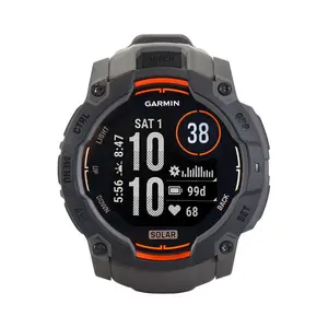 Garmin Instinct 3 Solar Rugged Outdoor GPS Smartwatch - 50mm, Silicone Band (Charcoal)