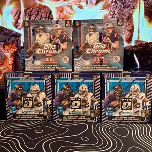 Break 399 5 Box Break - 2x 2025 Topps Chrome Football Megas + 3x Optic Football Mega Boxes PYT Break