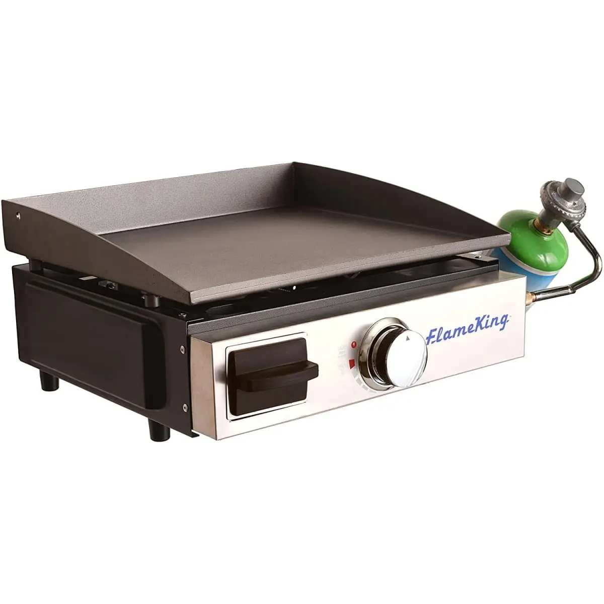 Flame King Y6E-YSNFMHT200 Flat Top Portable Propane Cast Iron Grill Griddle with Mounting Bracket