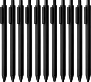 Smooth & Quick-Dry 0.5mm Fine Point Black Gel Pens 10-Pack - Aesthetic, Refillable, Retractable for Office & School Supplies