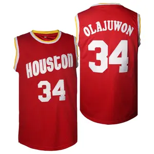 Men's basketball jersey #34 casual and stylish red made of breathable material, is very suitable for sports. It features high - quality embroidery to create a street style