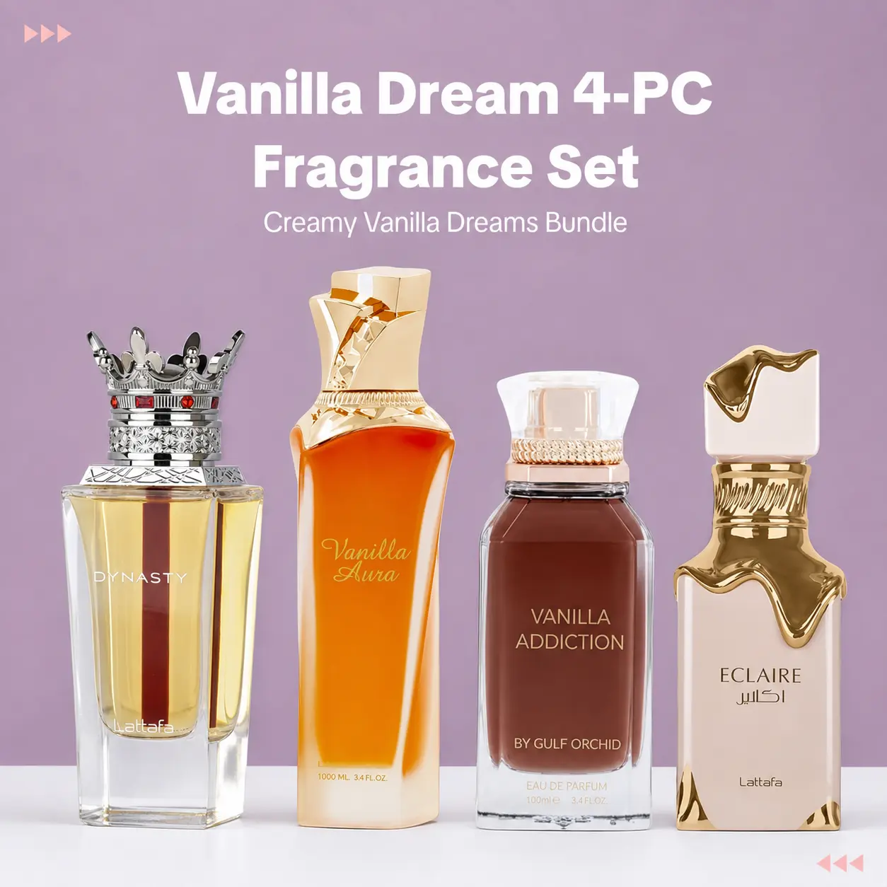 Dynasty + VANILLA AURA + Vanilla Addiction + ECLAIRE -- 4 piece bundle