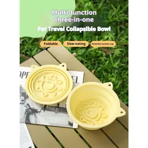 Foldable 3-in-1 Silicone Dog Bowl - Ideal for Travel and Outdoor Adventures
