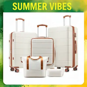 3/5-Piece Hardside Luggage Sets, Spinner Suitcases with Front Pocket for Laptop, TSA Lock, Tote & Toiletry Bag for Travel & Business summervibes FX-Lite fathersdaygift