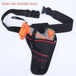 1Pc Heavy Duty Drill Holster Tool Bag with Adjustable Belt, Cordless Drill Waist Pouch for Construction, Electricians (Holster Only)