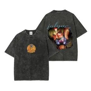 [HM 100%cotton]Jolyne Kujo, the protagonist of Stone Ocean, the sixth part of JoJo's Bizarre Adventure.--Short Sleeve Cotton Unisex Retro wash Tee men's t shirts,cottonshirt,invincible shirt,siah tshirt,funny graphic tee,funny shirts men,humor graphic tee