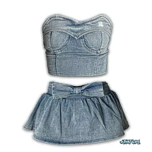 "Blue Denim" Skirt Set