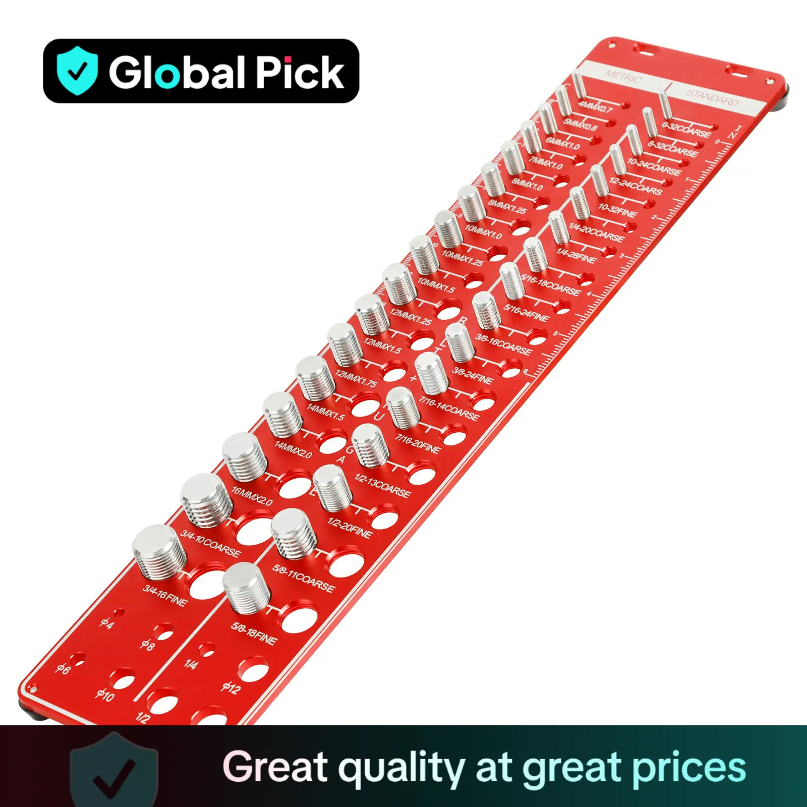 34-hole Thread Checker, Nut and Bolt Thread Checker, Thread Gauge, Bolt and Nut Identification Gauge, Bolt Gauge, Hardware