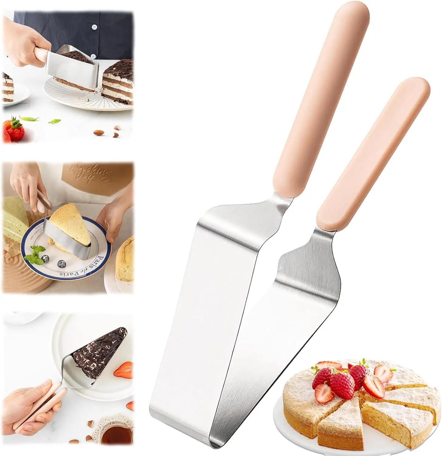 Adjustable Stainless Steel Cake Slicer with Double Handle, Suuker Cake Cutter Knife & Pie Server, Ideal for Wedding Party Desserts
