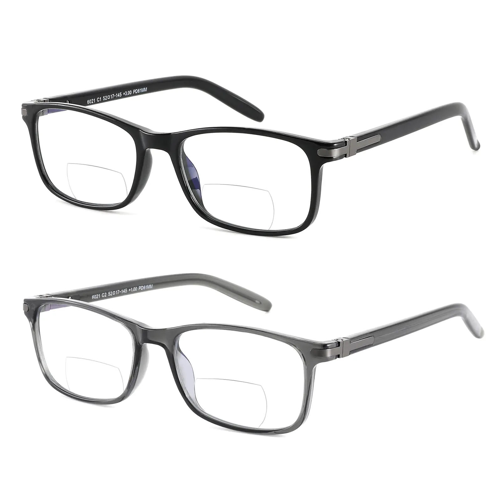 2pcs Blue Light Glasses Bifocal Glasses Men Women Computer Reading Glasses Readers Wide Frame Progressive Clear Top Fashion Designer Eyewear