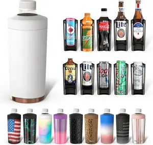 Universal XL Can Cooler - Fits All - For 12, 16, 20, and 24 ounce Bottles - Insulated Double-Walled Stainless Steel (Copper Kiss)