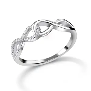 925 Sterling Silver Twin Infinity CZ Ring, Twin Infinity Best Friend Ring, Cz Infinity Ring, Double Infinity Ring.