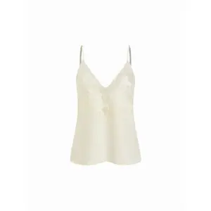 Cider Satin V-neck Lace Cami Blouse