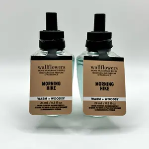 Bath and Body Works Morning Hike Wallflower Refills 2-Pack 0.8 Fl Oz Warm Woodsy Fresh Home Scent 24 ml Each