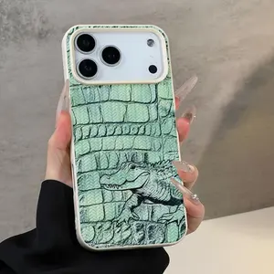 Anti-Drop Crocodile Texture Phone Case, Soft Tpu Material, Compatible with iPhone Models 11-17 Pro Max, Durable Protective Cover