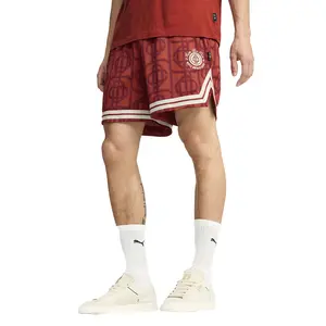 PUMA Mens X Palm Tree Crew Graphic 6 Inch Shorts Casual Bottoms Casual - Red