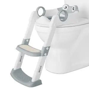 Potty Training Seat with Step Stool Ladder for Toddlers as a Potty Training Toilet Anti-Slip Safe Pads Adjustable Height Legs