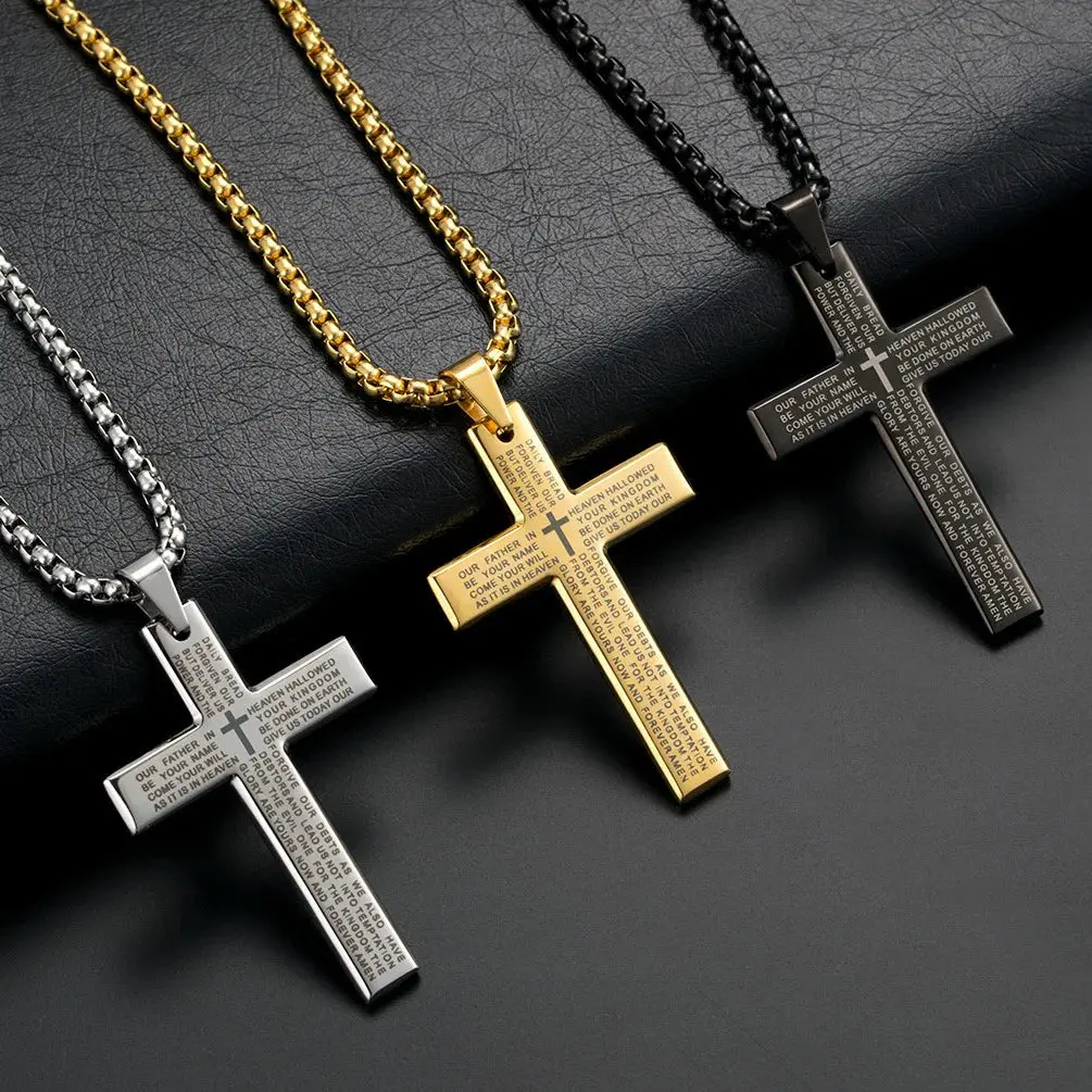 Lord’s Prayer Cross Pendant Necklace